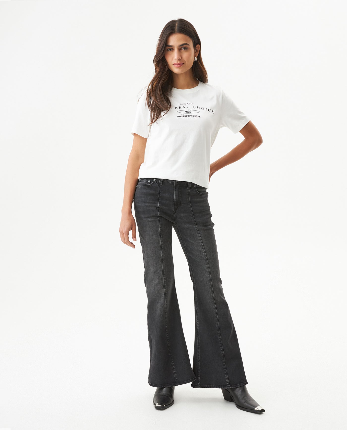 Women's Graphic Print Slim T-shirt in Cotton, Mariner 709G032 - 3