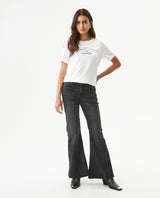 Women's Graphic Print Slim T-shirt in Cotton, Mariner 709G032 - 3
