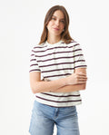 Women's Short Sleeve Striped T-Shirt - Raw 709G033 - 1