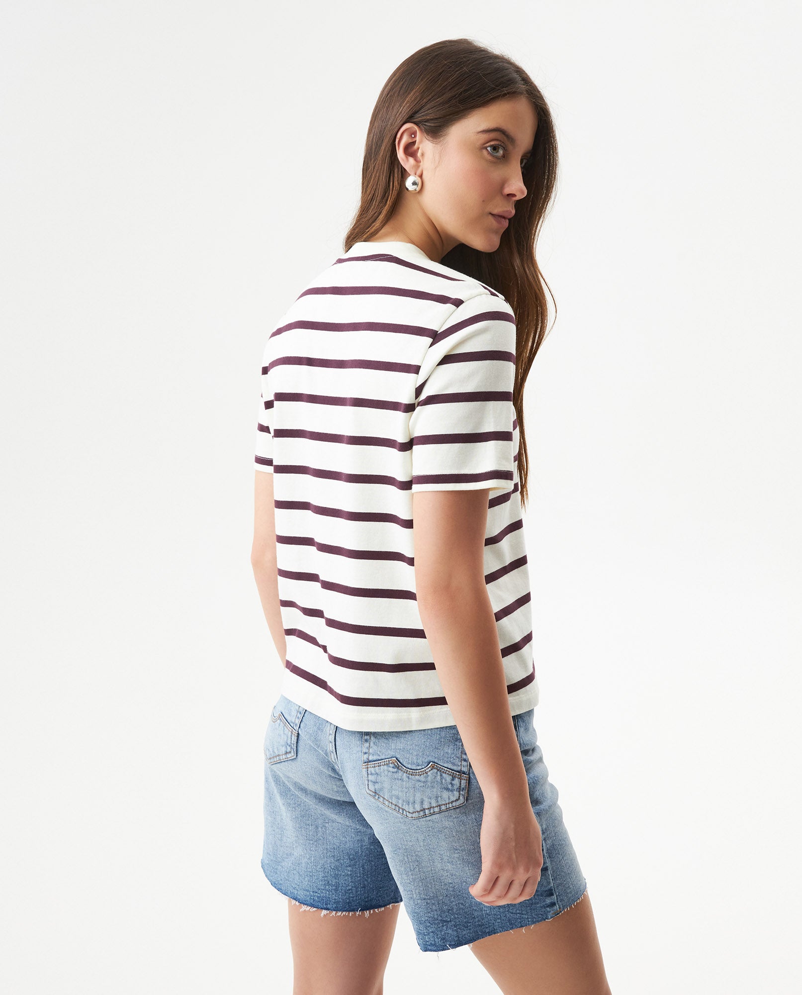 Women's Short Sleeve Striped T-Shirt - Raw 709G033 - 5