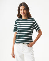 Women's Short Sleeve Striped T-Shirt - Green 709G033 - 1