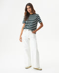Women's Short Sleeve Striped T-Shirt - Green 709G033 - 3