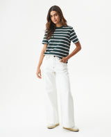 Women's Short Sleeve Striped T-Shirt - Green 709G033 - 3