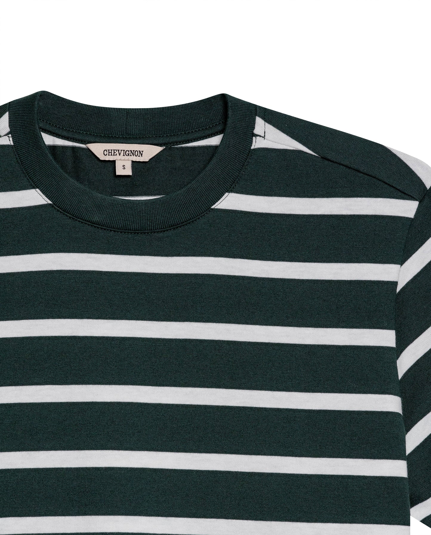 Women's Short Sleeve Striped T-shirt - Green - 7