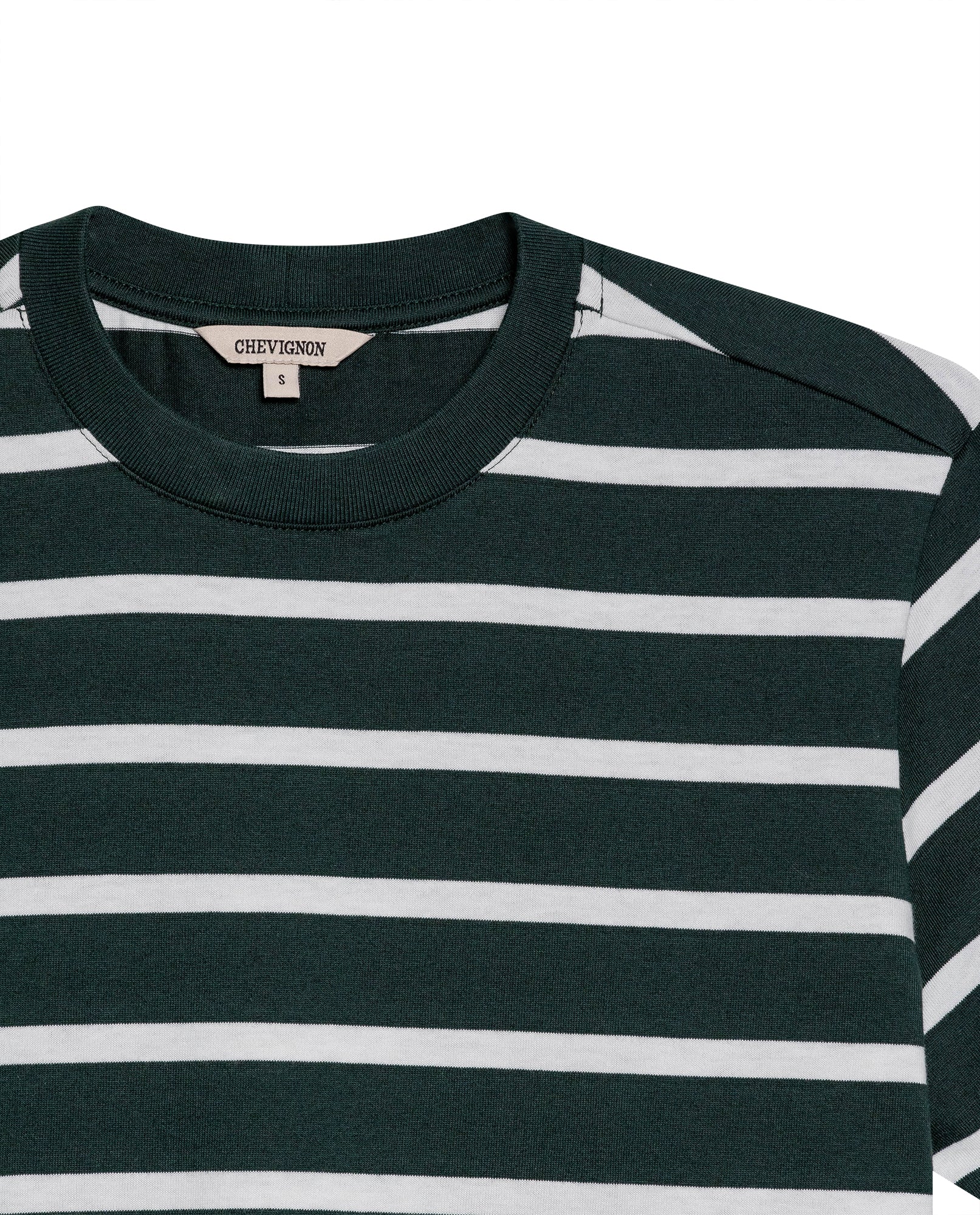 Women's Short Sleeve Striped T-shirt - Green - 7