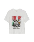 Women's Oversized Stone Accent T-shirt in Cotton, Moonlight 709G035 - 2