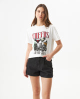 Women's Oversized Stone Accent T-shirt in Cotton, Moonlight 709G035 - 1