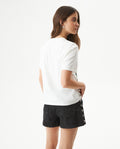 Women's Oversized Stone Accent T-shirt in Cotton, Moonlight 709G035 - 5