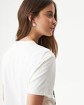 Women's Oversized Stone Accent T-shirt in Cotton, Moonlight 709G035 - 6