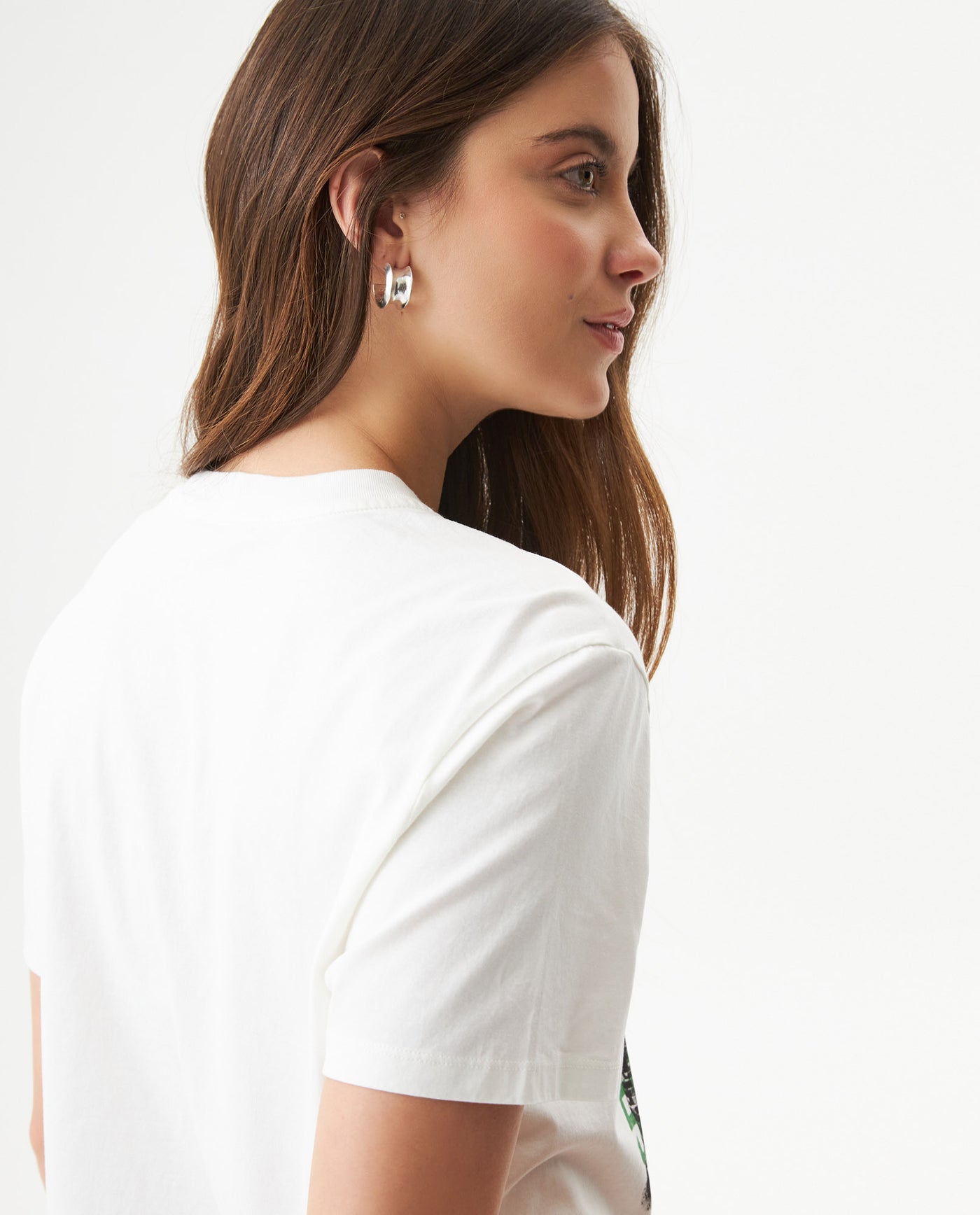 Women's Oversized Stone Accent T-shirt in Cotton, Moonlight 709G035 - 6