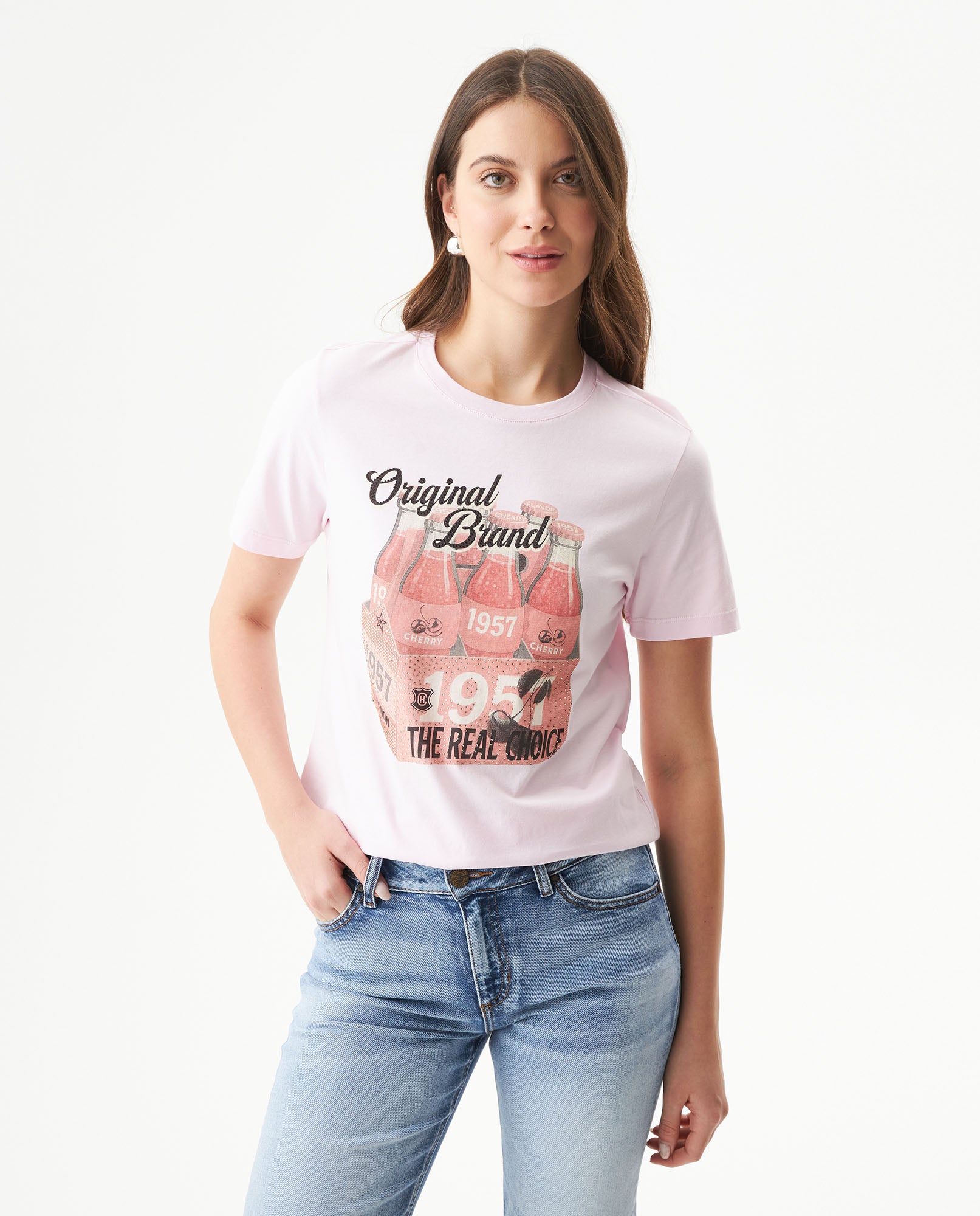Women's Short Sleeve T-Shirt - Pink 709G038 - 1