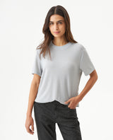 Women's Lurex Thread Oversized Fit T-shirt in Nylon-Modal Blend, Finery 709G043 - 1