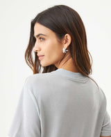 Women's Lurex Thread Oversized Fit T-shirt in Nylon-Modal Blend, Finery 709G043 - 6