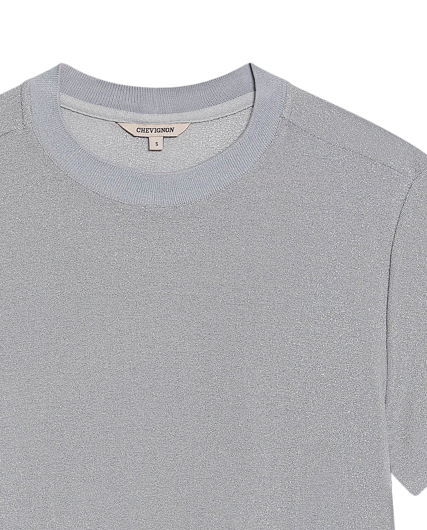 Women's Lurex Thread Oversized Fit T-shirt in Nylon-Modal Blend, Finery 709G043 - 7