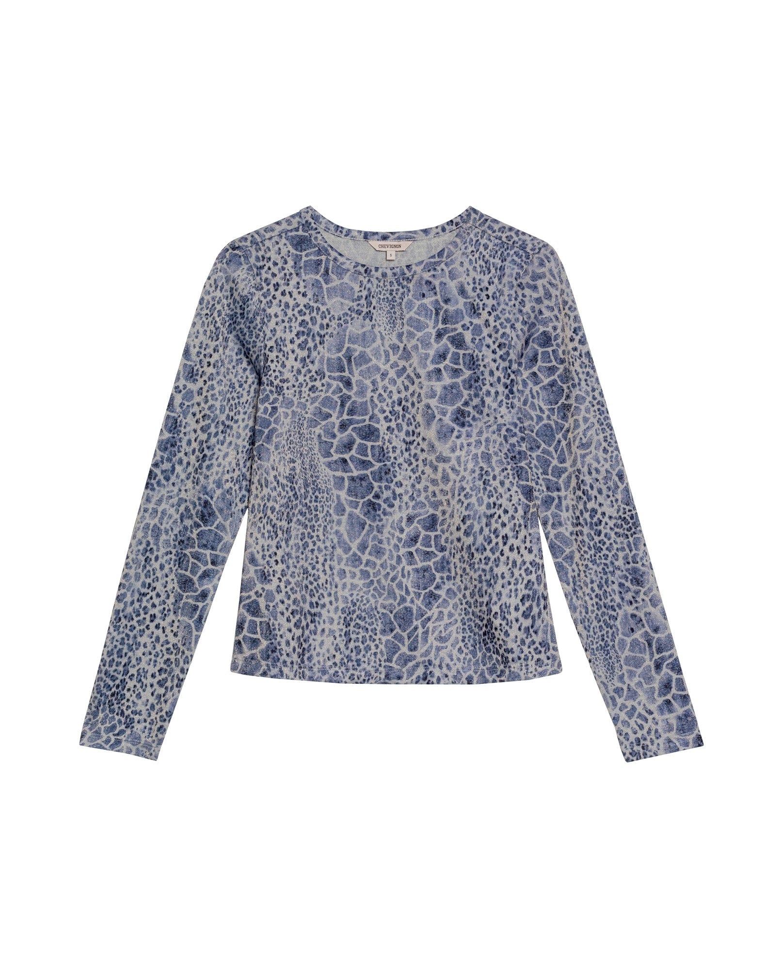 Women's Lurex Thread Long Sleeve Slim Fit T-shirt in Polyester Blend 709G044 - 2