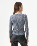 Women's Lurex Thread Long Sleeve Slim Fit T-shirt in Polyester Blend 709G044 - 5