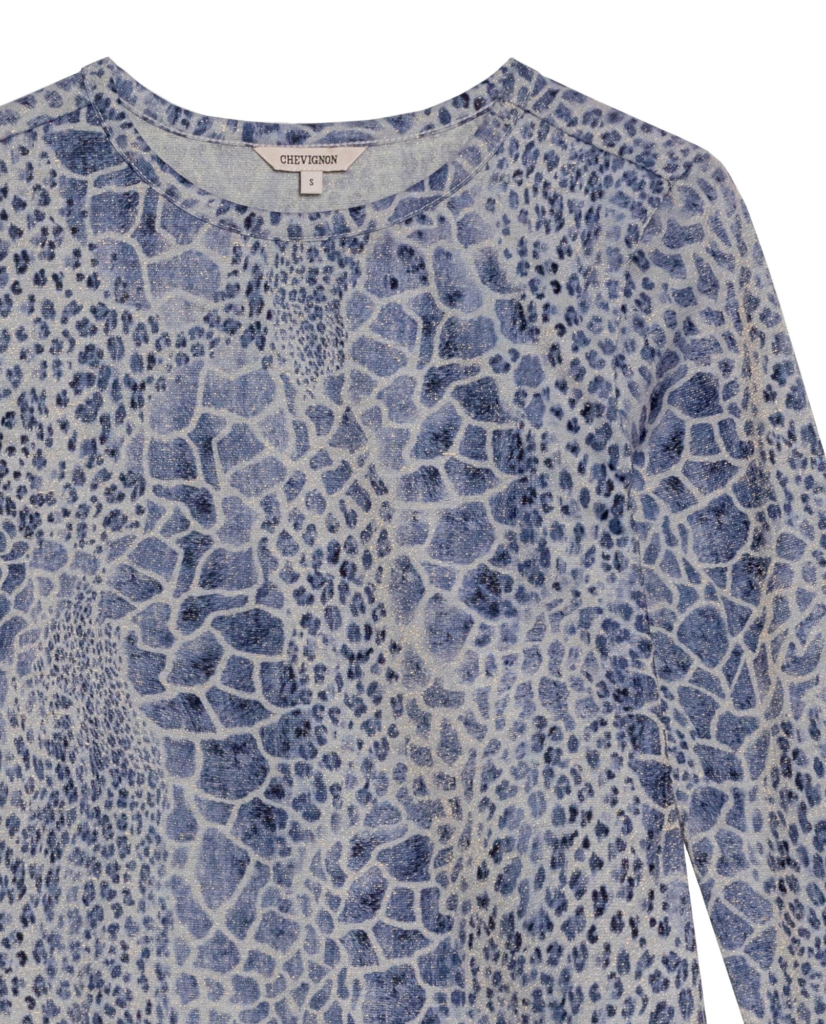 Women's Lurex Thread Long Sleeve Slim Fit T-shirt in Polyester Blend 709G044 - 7