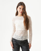 Women's Blouse, Long Sleeve See-Through - Raw 709G047 - 1