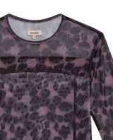 Women's Decorative Seam Long Sleeve Sheer Top Slim Fit in Polyester Stretch Blend, Refined 709G049 - 7