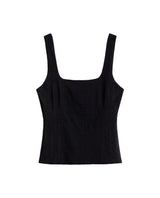 Women's Square Neck Fitted Top in Rayon-Nylon Blend, Journey 709G055 - 2