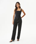 Women's Square Neck Fitted Top in Rayon-Nylon Blend, Journey 709G055 - 3