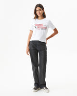 Women's Racing Stone Accent Slim T-shirt in Cotton, Nocturne - 3