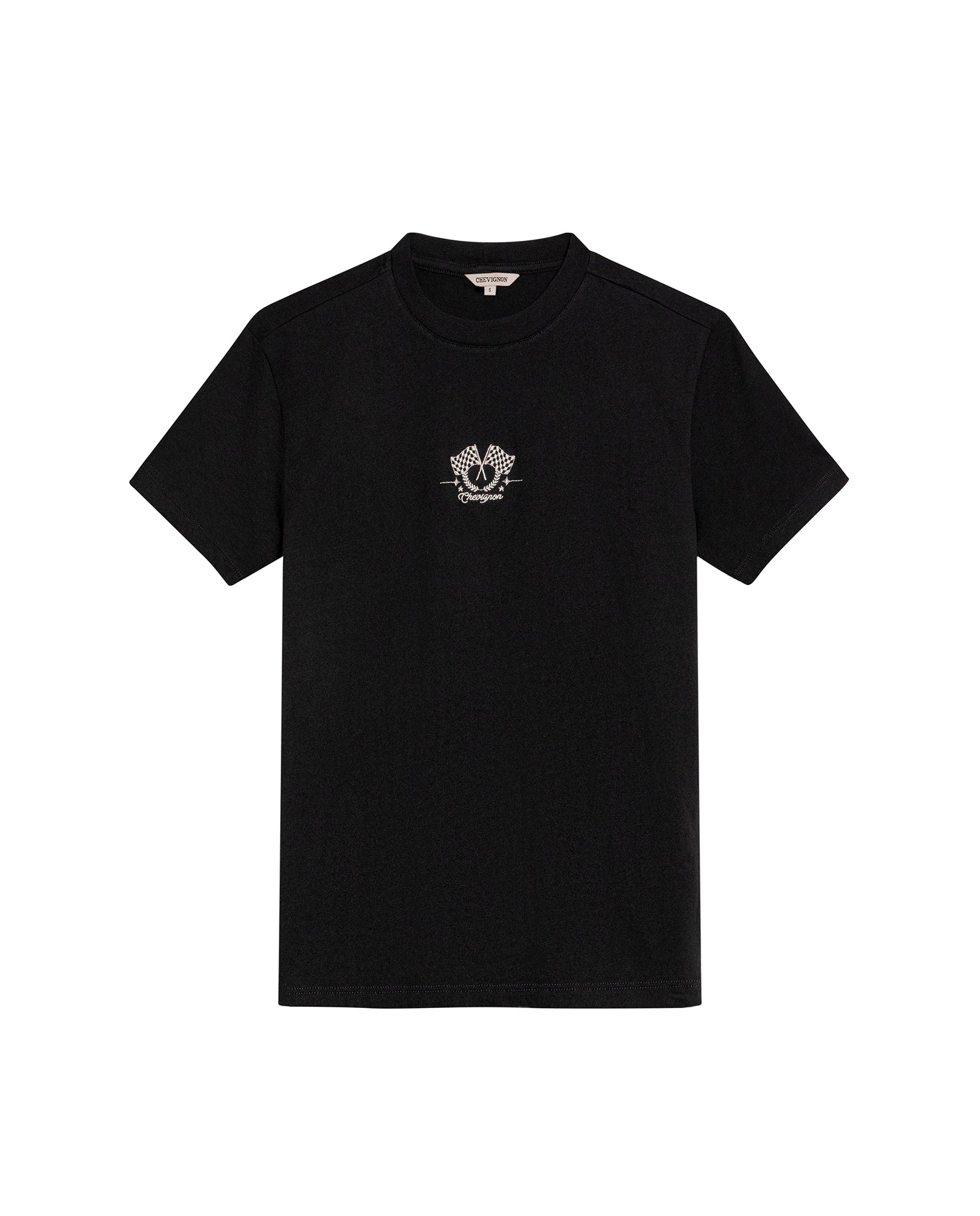 Women's Racing Embroidered Oversized T-shirt in Cotton, Plaza - 1