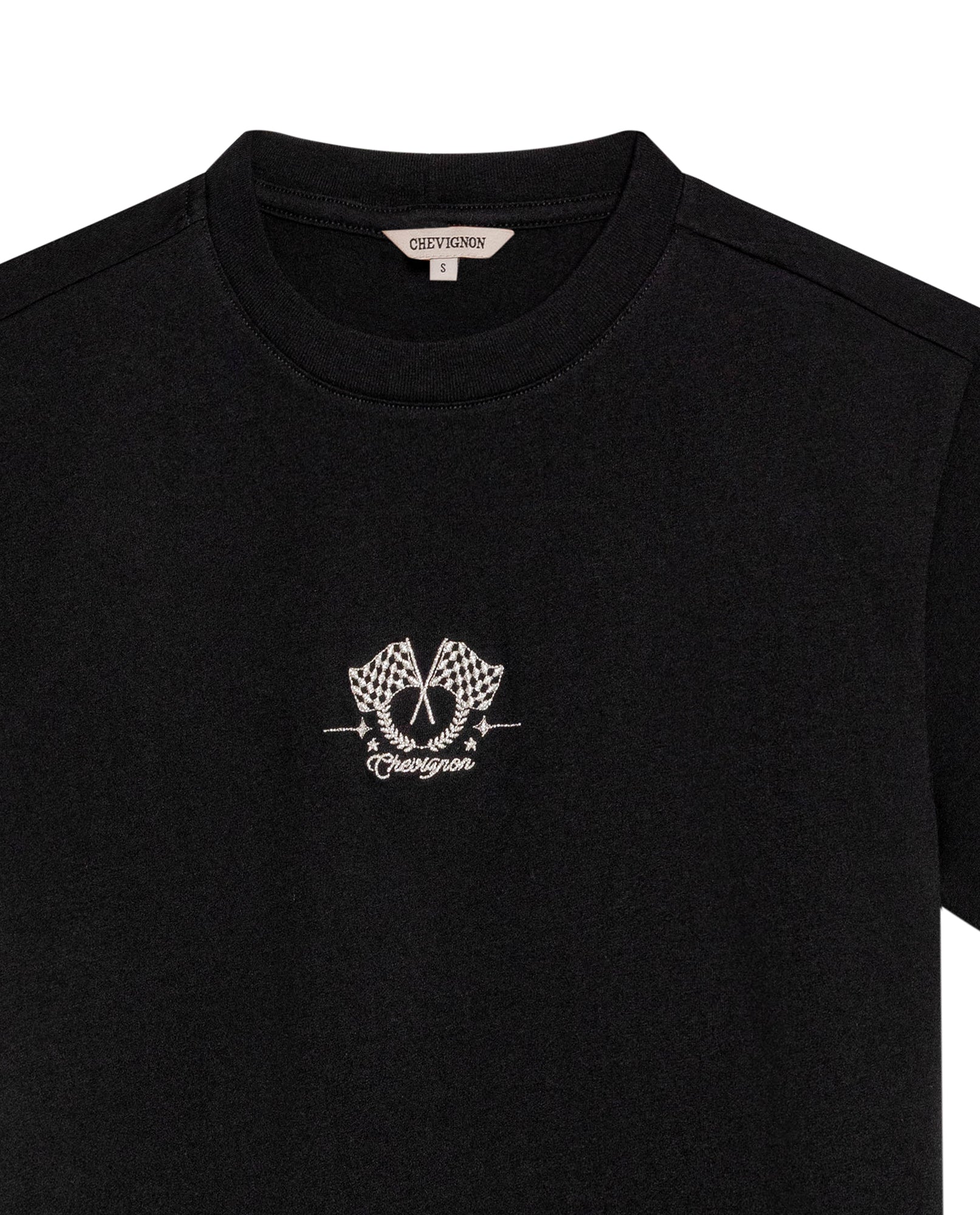 Women's Racing Embroidered Oversized T-shirt in Cotton, Plaza - 7