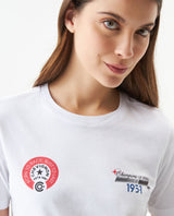 Women's Racing Print Slim Fit T-shirt in Cotton, Sparkle - 4