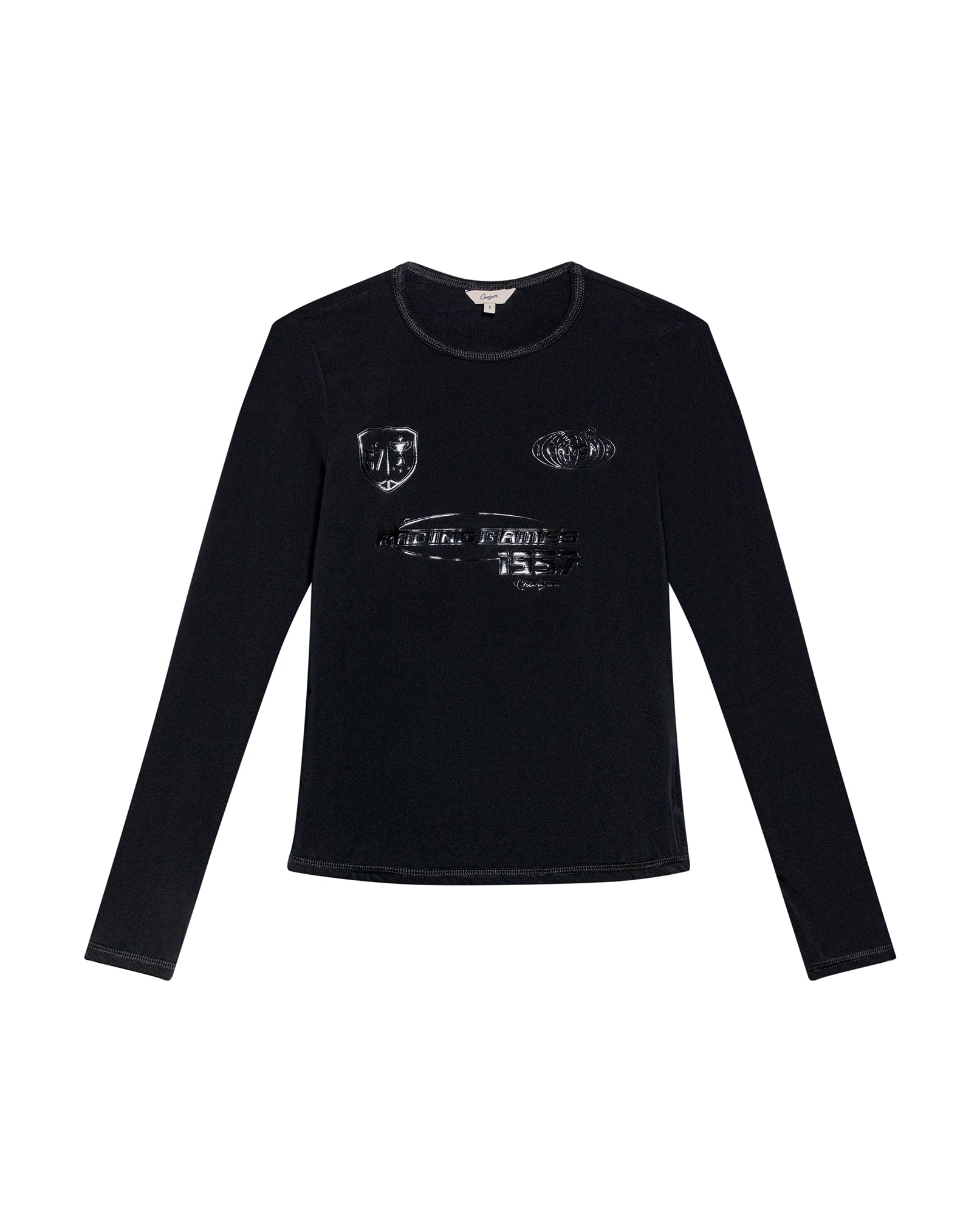 Women's Racing Long Sleeve Print T-shirt in Polyamide Stretch Blend, Ceremony - 1