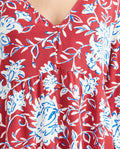Women's Blouse Style Shirt with Peplum Detail and Floral Maxi Print in Rayon - 3
