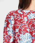 Women's Blouse Style Shirt with Peplum Detail and Floral Maxi Print in Rayon - 6
