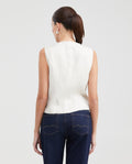 Women's Fitted Vest with Exposed Buttons and Glossy Finish in Viscose-Polyester - 4
