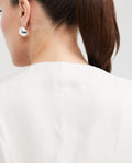 Women's Fitted Vest with Exposed Buttons and Glossy Finish in Viscose-Polyester - 5