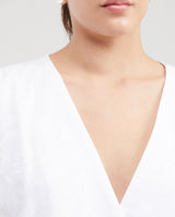 Women's Long Sartorial Vest with Tonal Foliage Pattern in Cotton-Viscose-Linen Blend - 2
