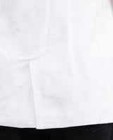 Women's Long Sartorial Vest with Tonal Foliage Pattern in Cotton-Viscose-Linen Blend - 5