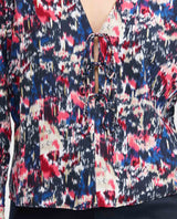 Women's Blouse Style Shirt with Front Tie Straps and Golden Lurex in Rayon-Lurex - 2
