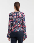 Women's Blouse Style Shirt with Front Tie Straps and Golden Lurex in Rayon-Lurex - 4