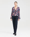 Women's Blouse Style Shirt with Front Tie Straps and Golden Lurex in Rayon-Lurex - 6