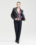 Women's Blouse Style Shirt with Front Tie Straps and Golden Lurex in Rayon-Lurex - 7