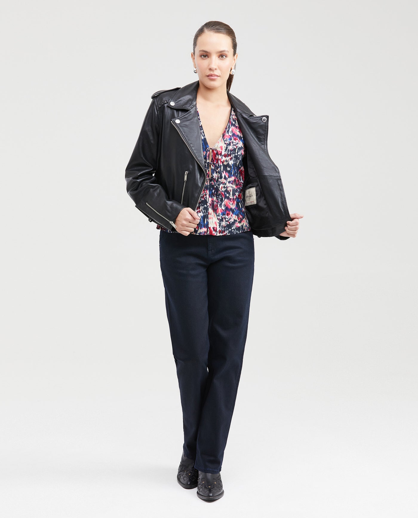 Women's Blouse Style Shirt with Front Tie Straps and Golden Lurex in Rayon-Lurex - 7