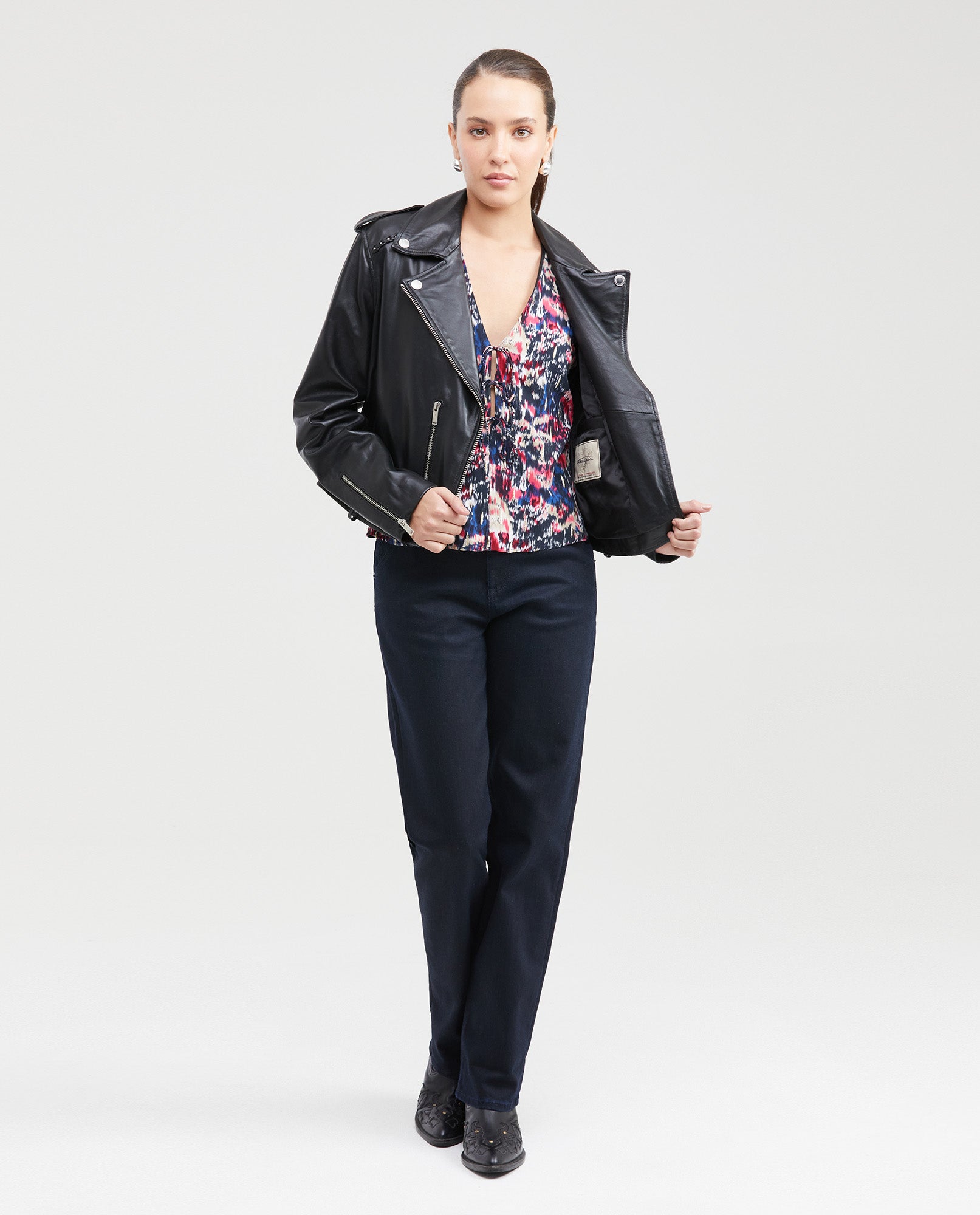 Women's Blouse Style Shirt with Front Tie Straps and Golden Lurex in Rayon-Lurex - 7