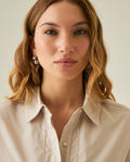 Womens Shirt Poplin Straight Silhouette Cotton–Elastane Hidden Button Placket - Beige 63_711H000_BEI140002_5
