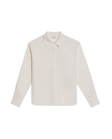 Womens Shirt Poplin Straight Silhouette Cotton–Elastane Hidden Button Placket - Raw 63_711H000_CRU114302_0