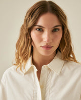 Womens Shirt Poplin Straight Silhouette Cotton–Elastane Hidden Button Placket - Raw 63_711H000_CRU114302_5