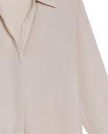 Womens Shirt Linen Straight Silhouette Linen–Cotton Blend V-Neckline Dropped Shoulder - Beige 63_711H001_BEI140002_8