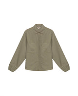 Womens Shirt Wide Silhouette Linen Blend Multi-Needle Details Hidden Buttons - Green 63_711H002_VER170619_3