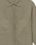 Womens Shirt Wide Silhouette Linen Blend Multi-Needle Details Hidden Buttons - Green 63_711H002_VER170619_8