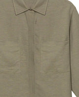 Womens Shirt Wide Silhouette Linen Blend Multi-Needle Details Hidden Buttons - Green 63_711H002_VER170619_8
