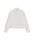 Womens Shirt Straight Silhouette Viscose Blend Jacquard Stripes - White 63_711H003_BLA114202_3